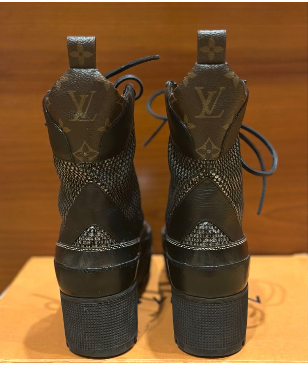 LOUIS VUITTON Серебряные кожаные ботинки, фото 4