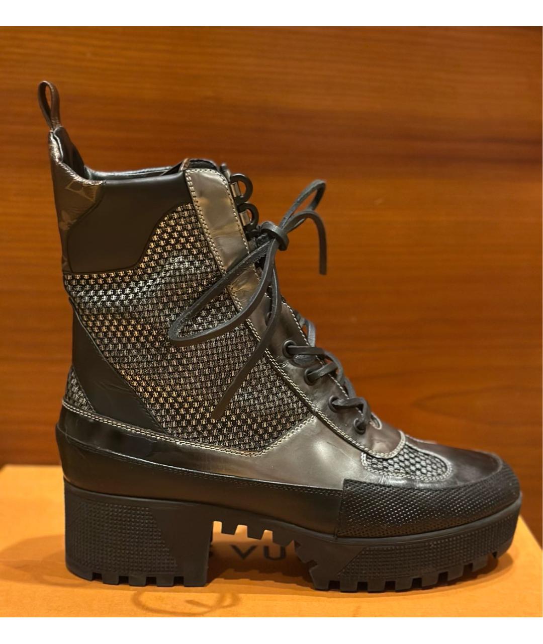 LOUIS VUITTON Серебряные кожаные ботинки, фото 8