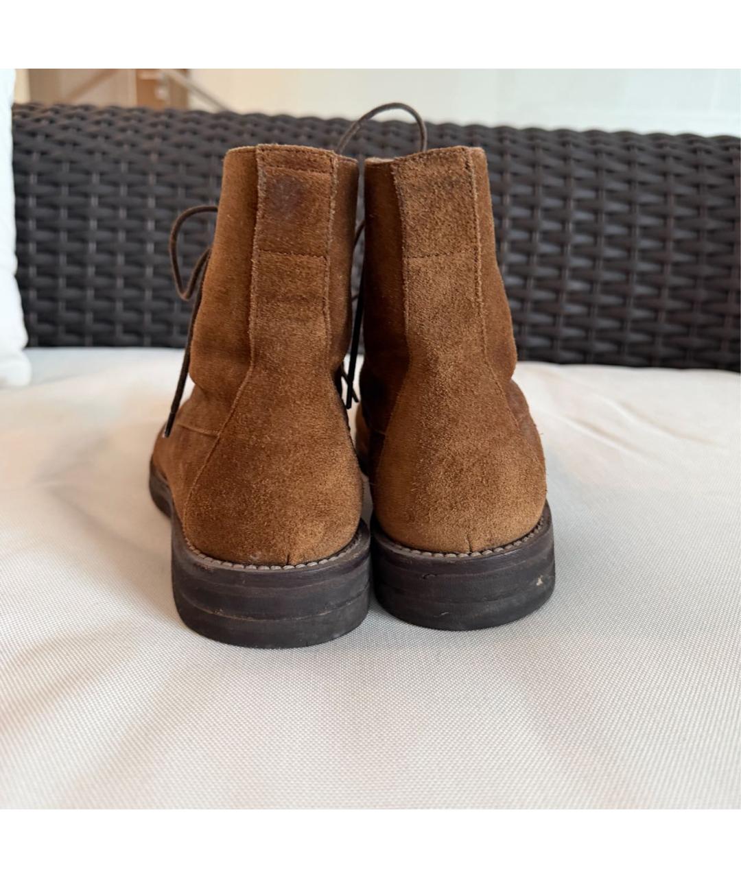 BRUNELLO CUCINELLI Коричневые замшевые высокие ботинки, фото 3