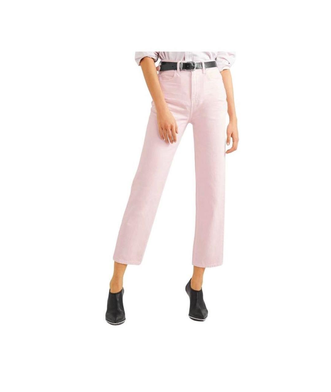 ALEXANDER WANG Розовые хлопковые джинсы слим, фото 5