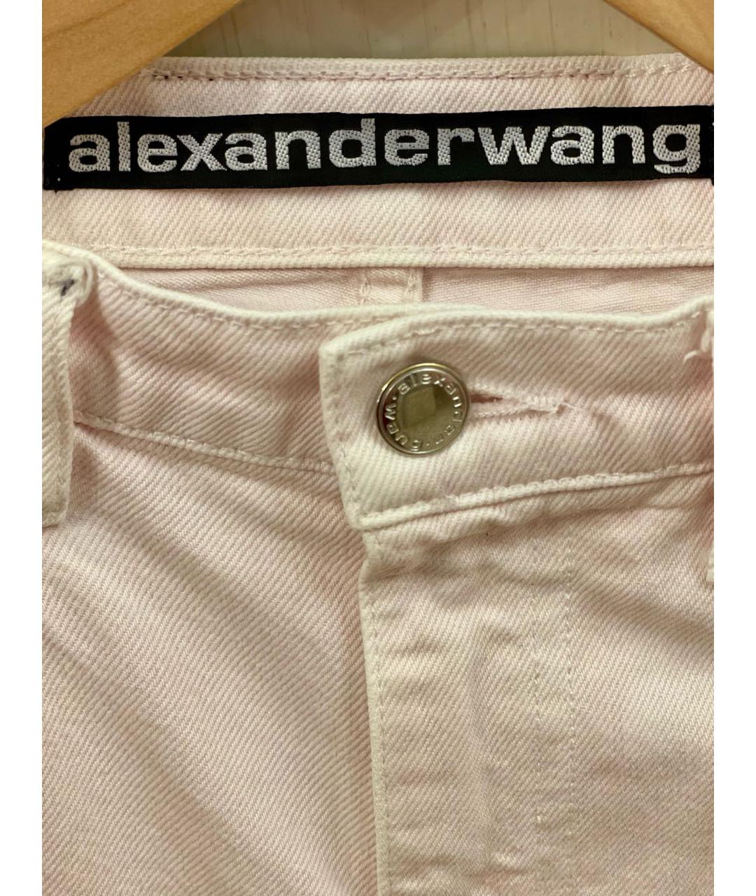 ALEXANDER WANG Розовые хлопковые джинсы слим, фото 3