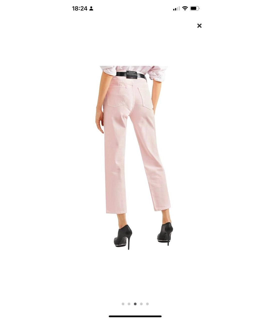 ALEXANDER WANG Розовые хлопковые джинсы слим, фото 7