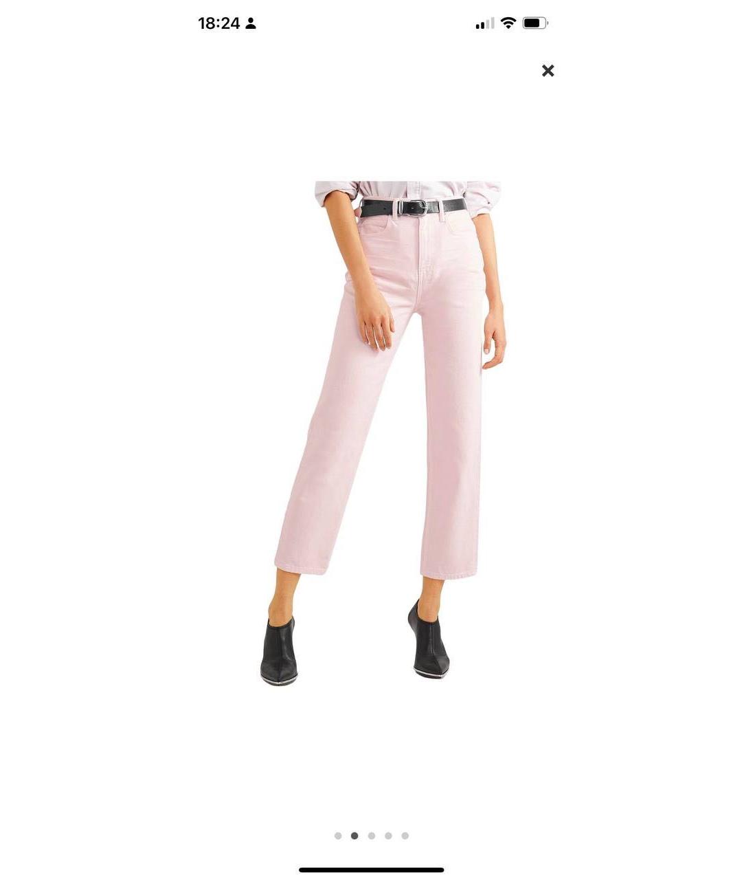 ALEXANDER WANG Розовые хлопковые джинсы слим, фото 8