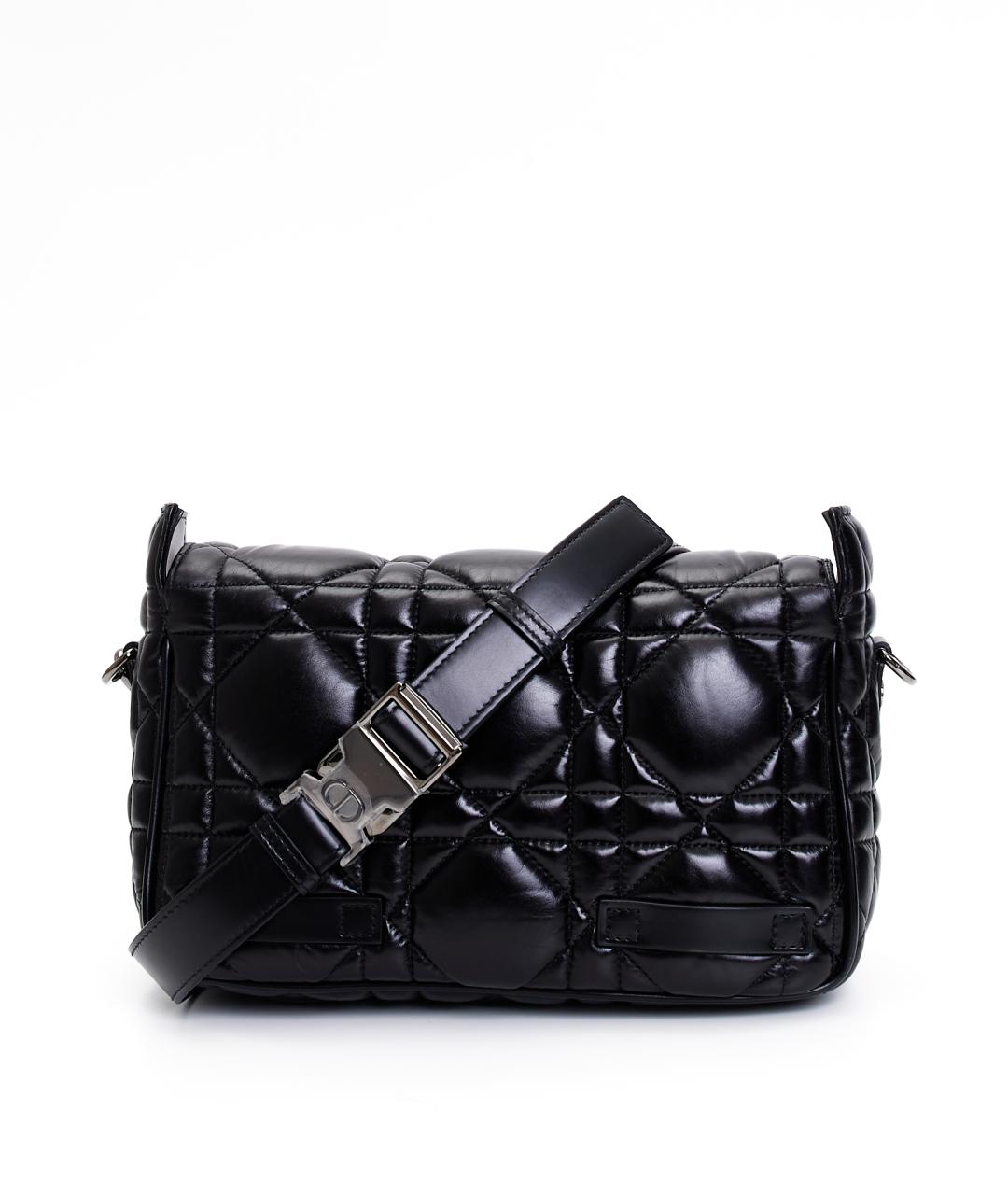 CHRISTIAN DIOR Черная кожаная сумка через плечо, фото 3