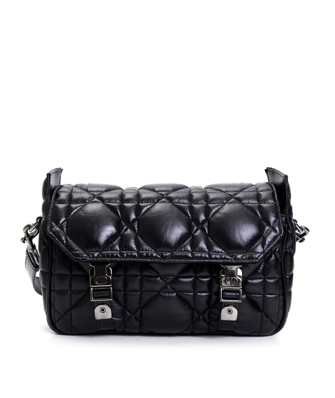 CHRISTIAN DIOR Черная кожаная сумка через плечо, фото 7