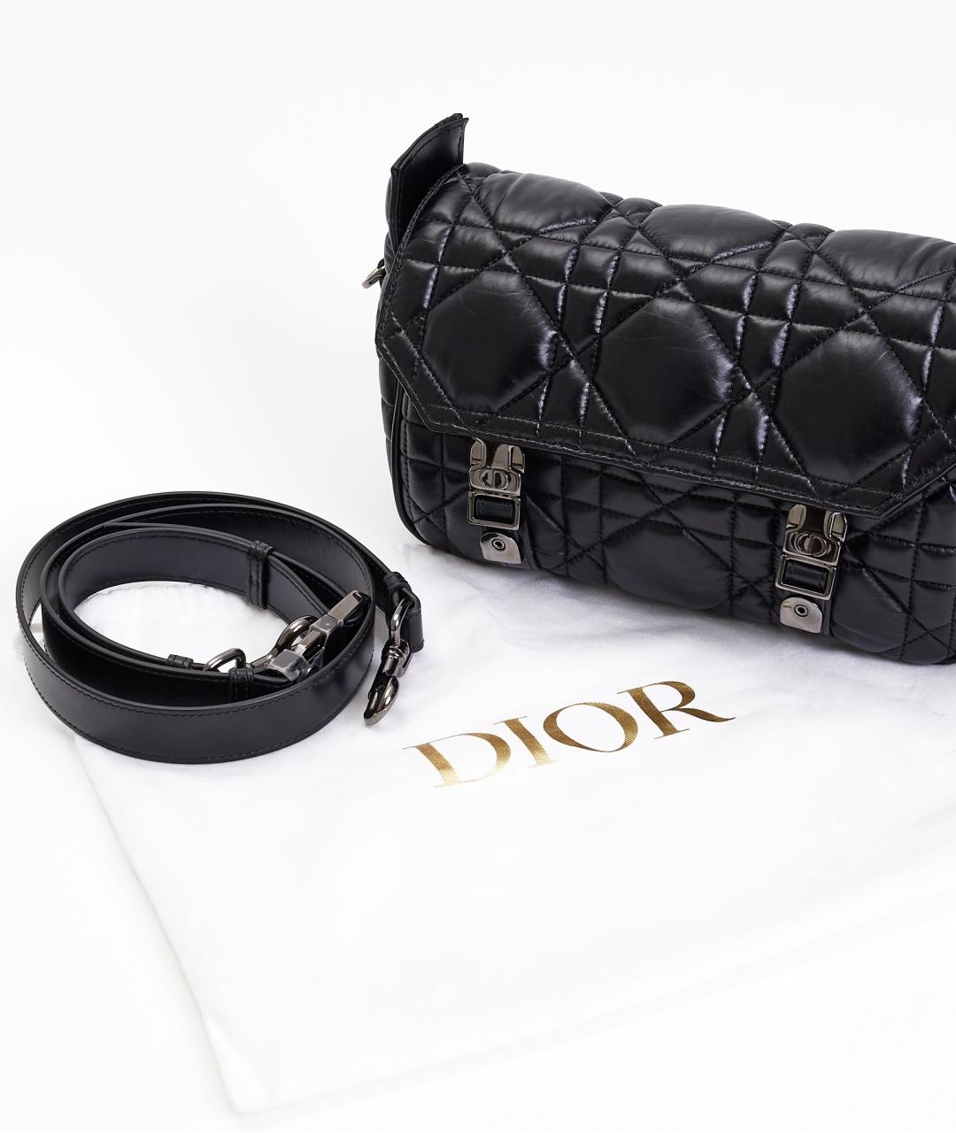 CHRISTIAN DIOR Черная кожаная сумка через плечо, фото 6