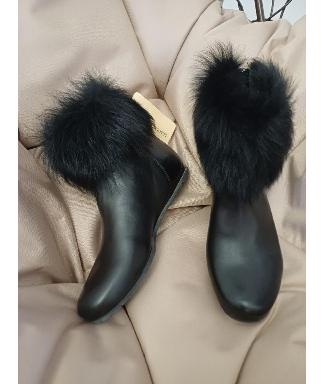 CESARE PACIOTTI Черные кожаные полусапоги, фото 6