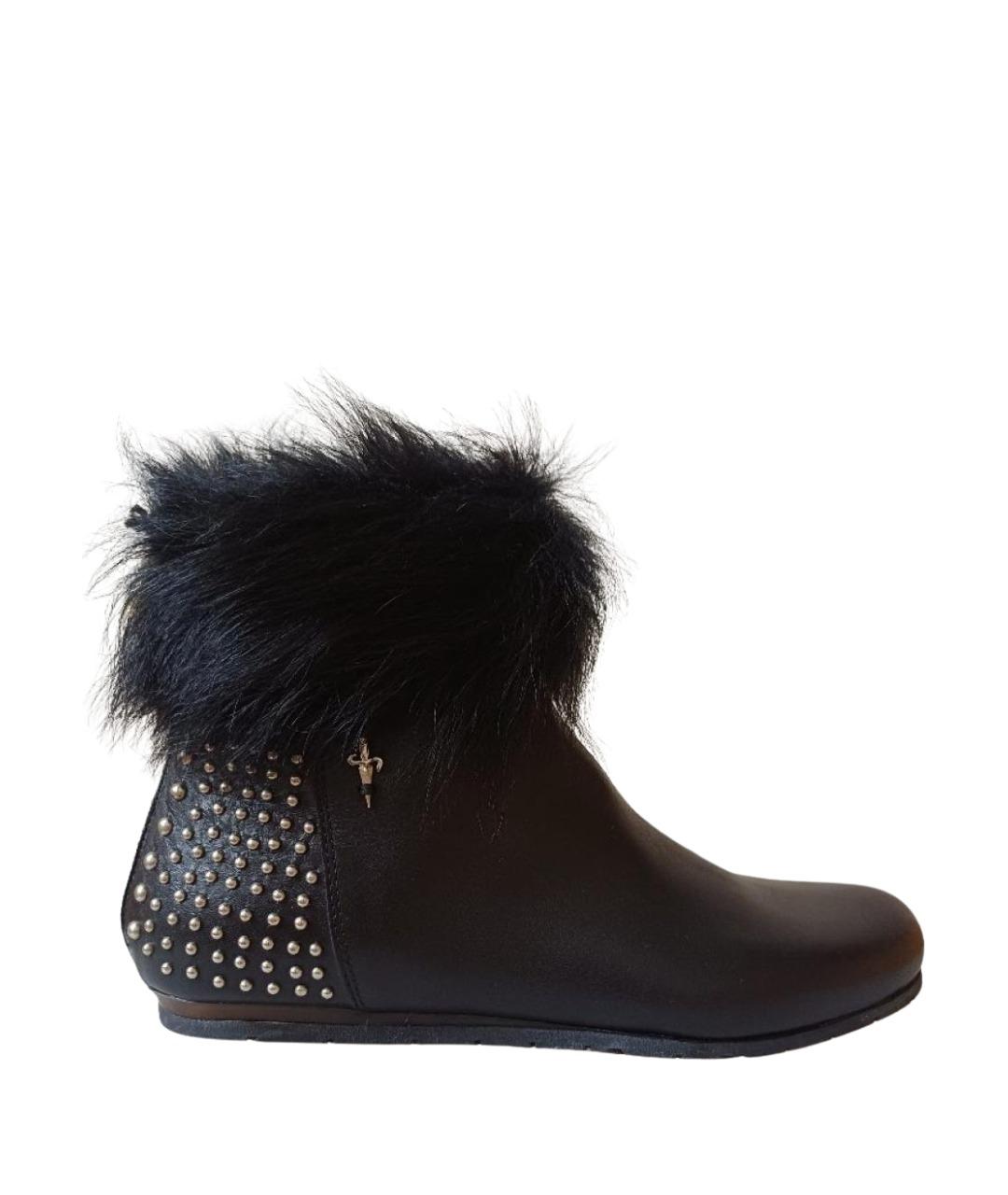 CESARE PACIOTTI Черные кожаные полусапоги, фото 1