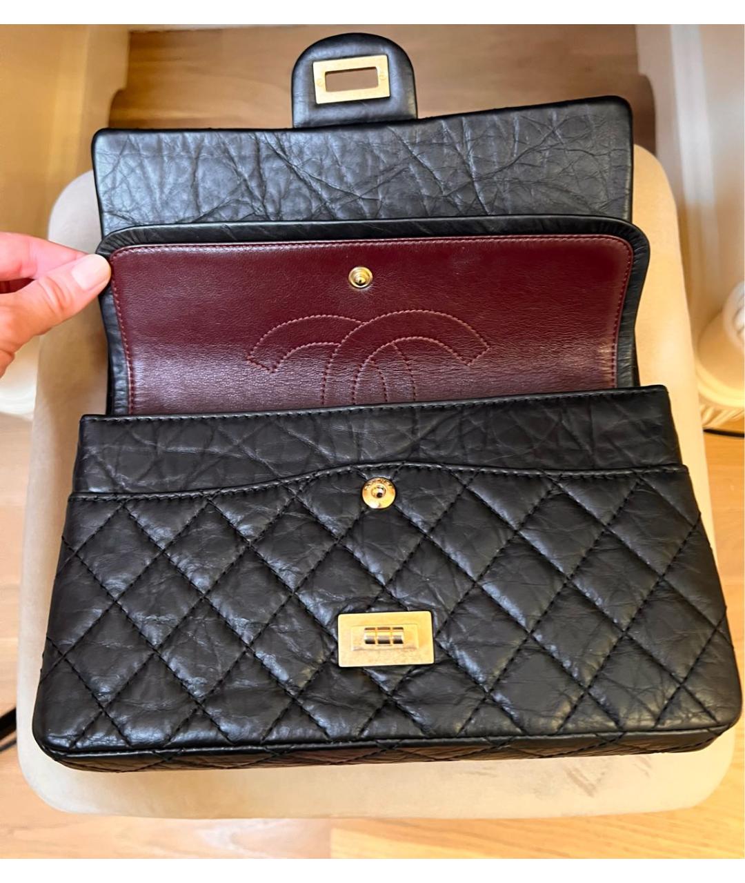 CHANEL Черная кожаная сумка через плечо, фото 6