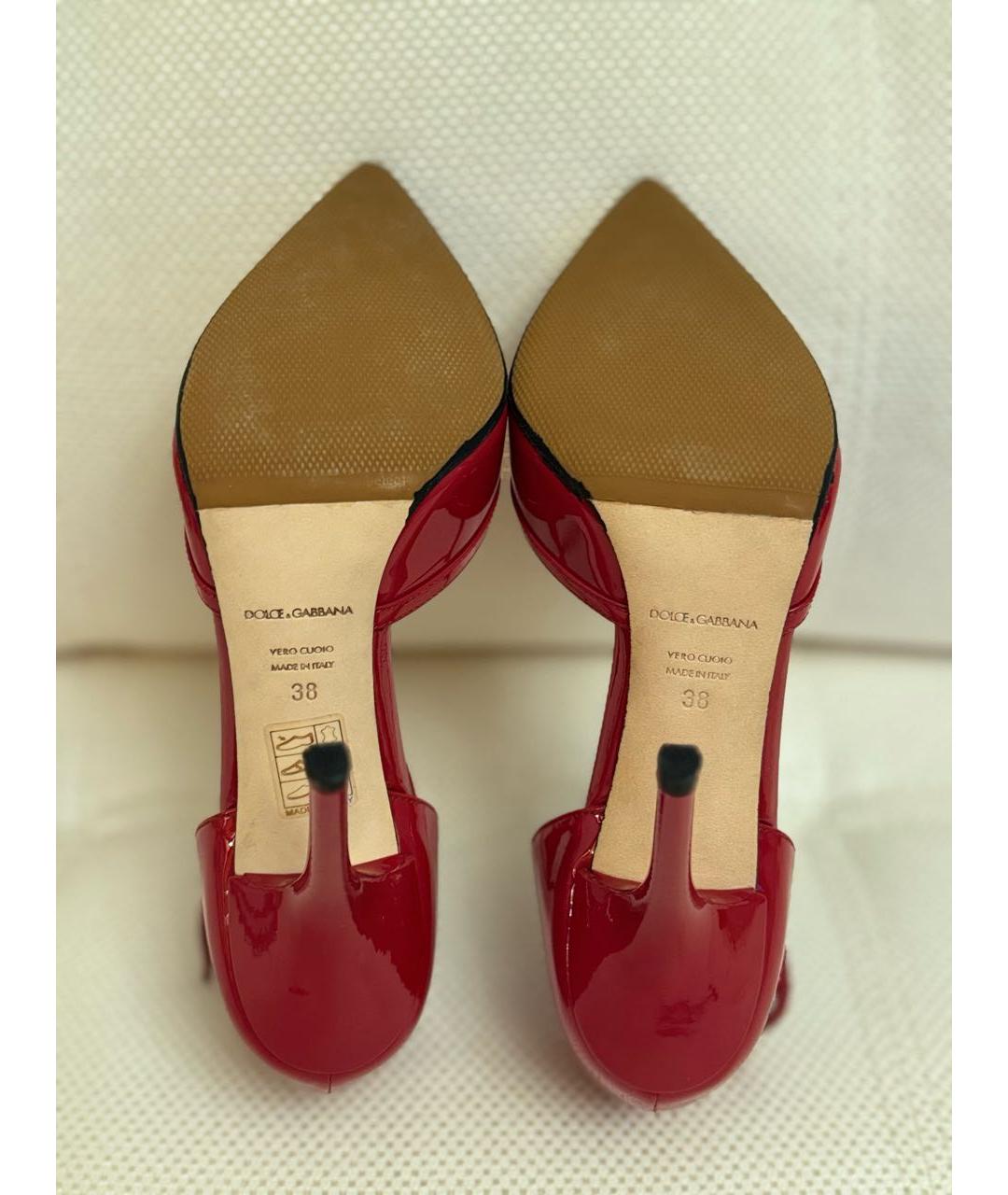 DOLCE&GABBANA Красные туфли из лакированной кожи, фото 5