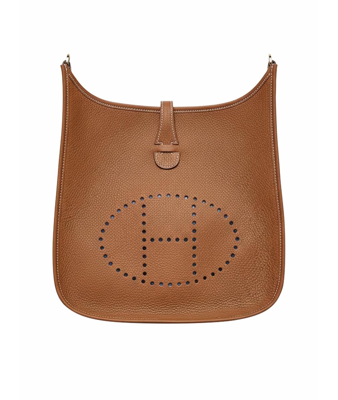 HERMES Коричневая кожаная сумка через плечо, фото 1