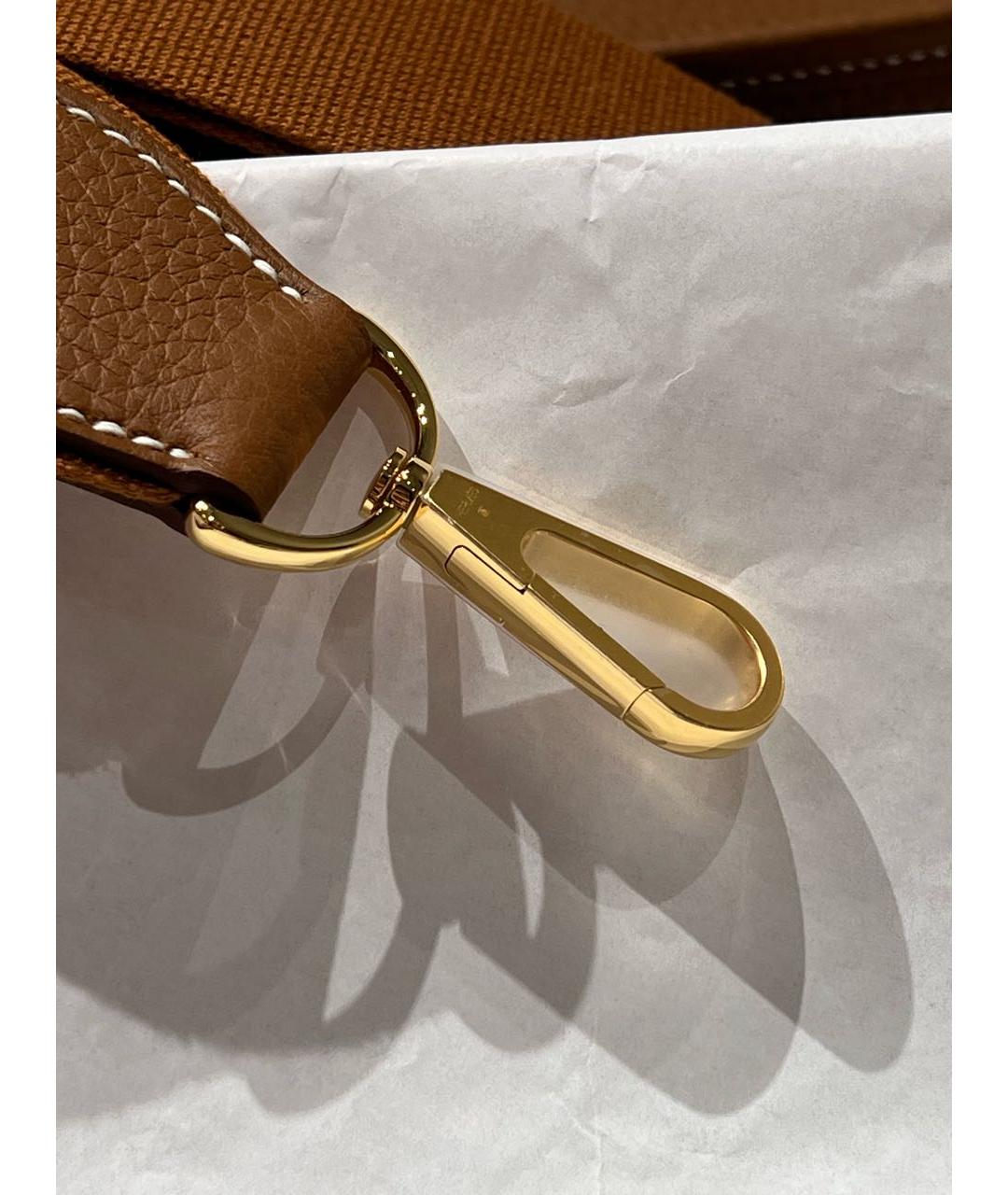 HERMES Коричневая кожаная сумка через плечо, фото 3