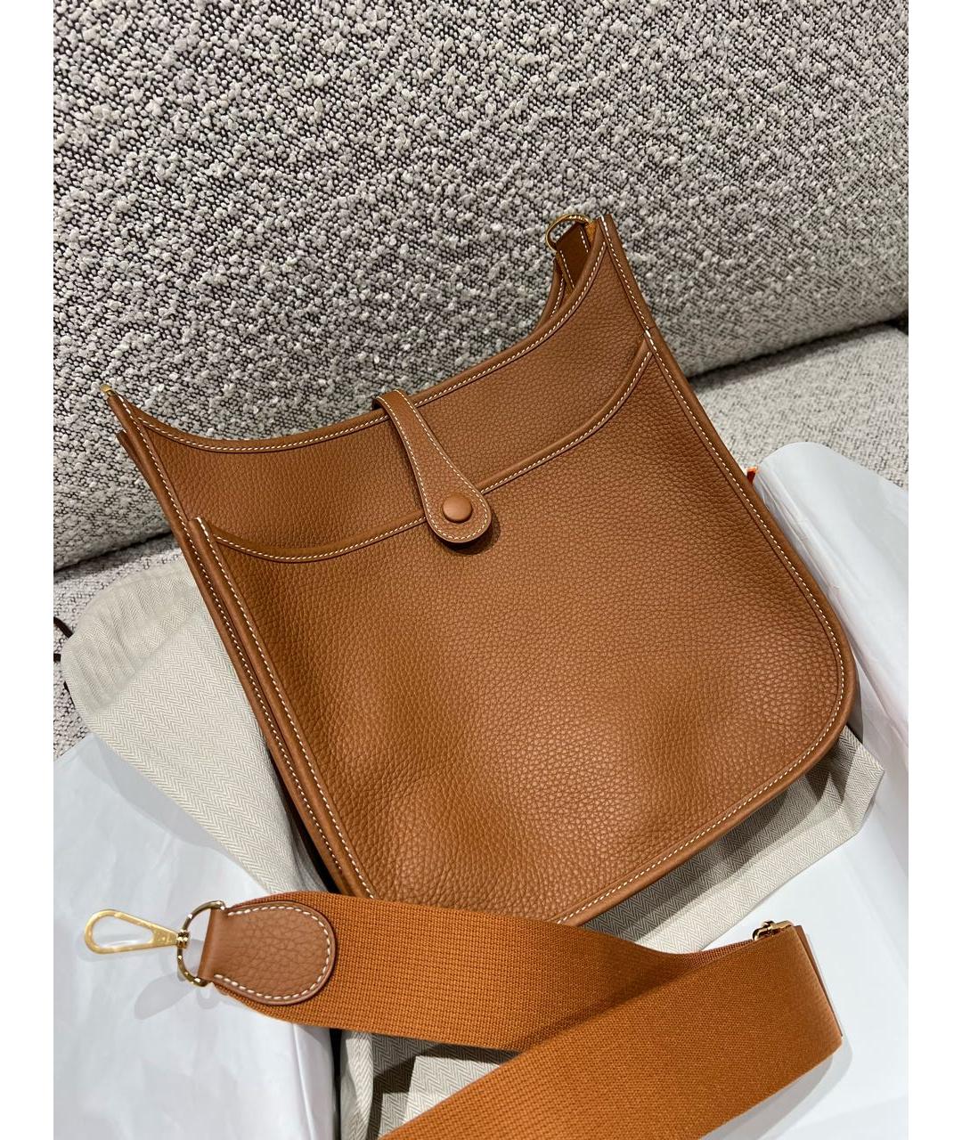 HERMES Коричневая кожаная сумка через плечо, фото 2