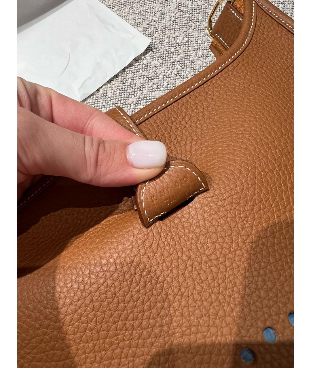 HERMES Коричневая кожаная сумка через плечо, фото 4
