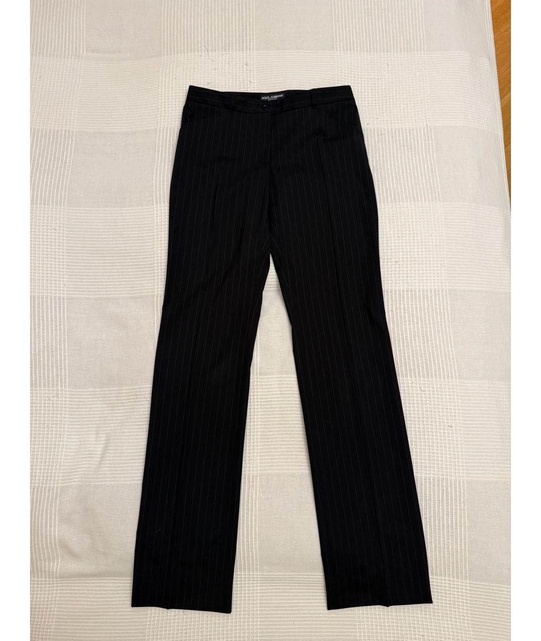 DOLCE&GABBANA Черные шерстяные прямые брюки, фото 6