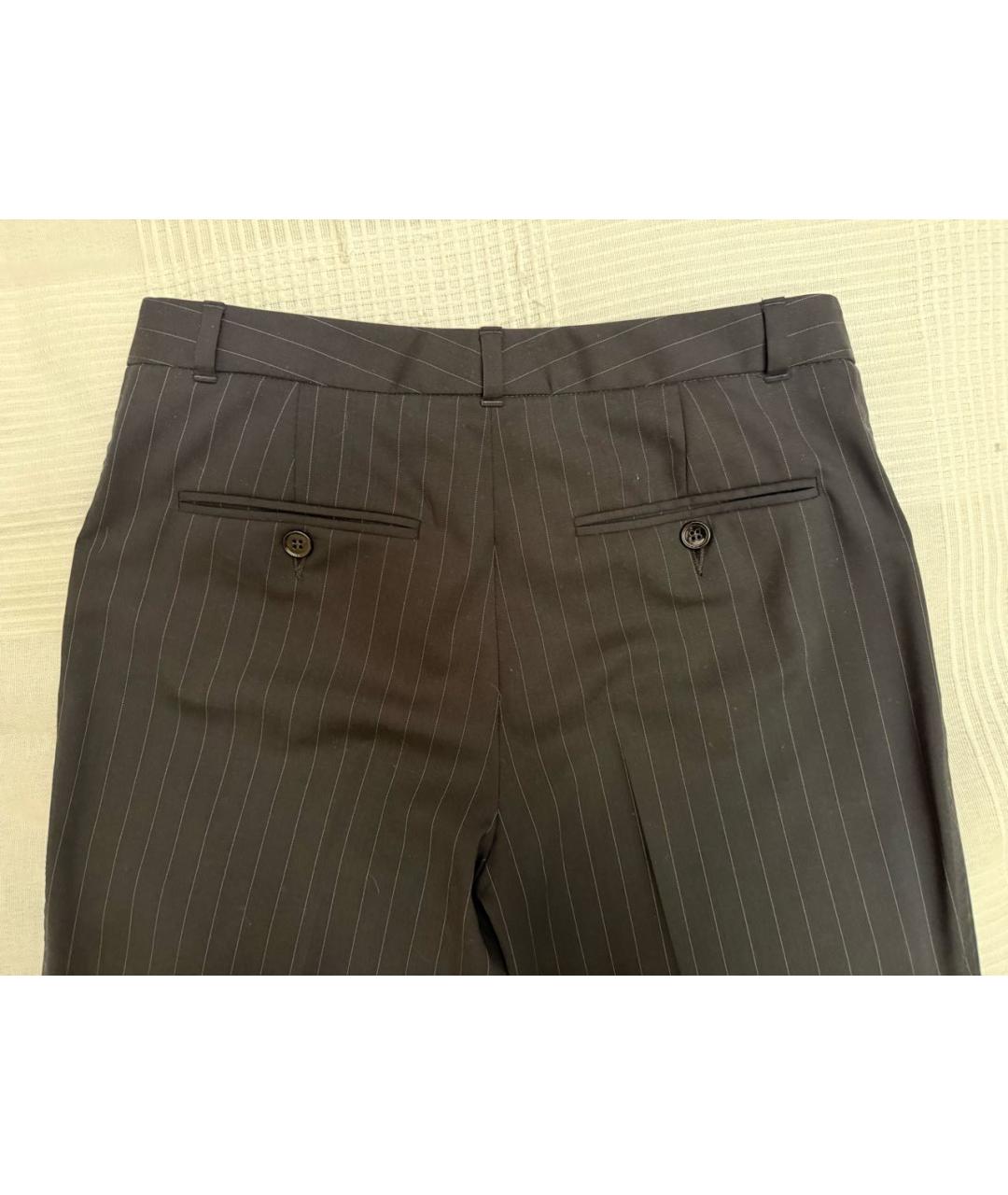 DOLCE&GABBANA Черные шерстяные прямые брюки, фото 2