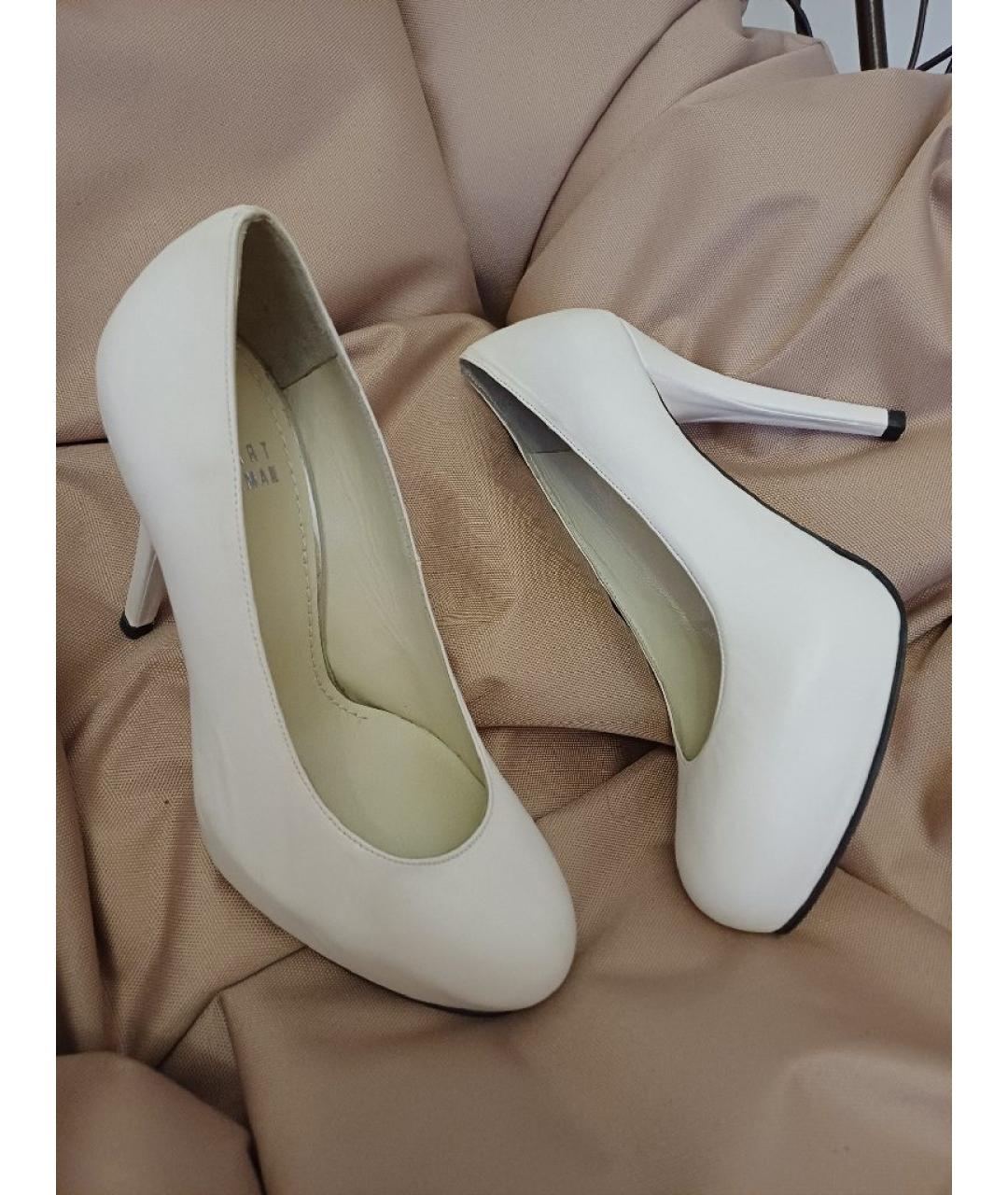 STUART WEITZMAN Белые кожаные туфли, фото 4