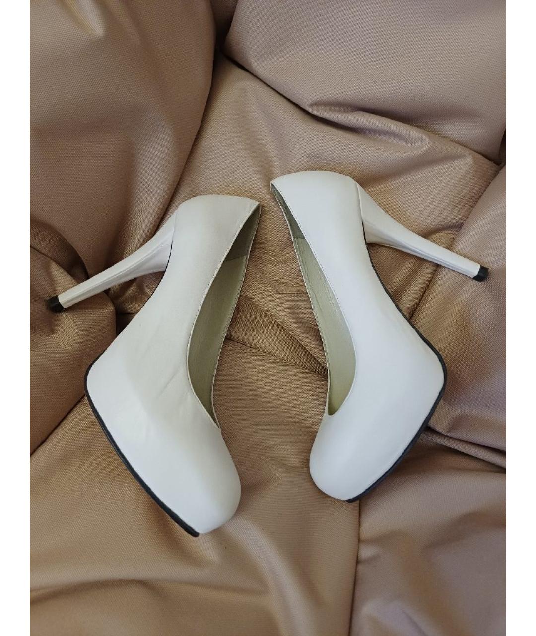 STUART WEITZMAN Белые кожаные туфли, фото 2