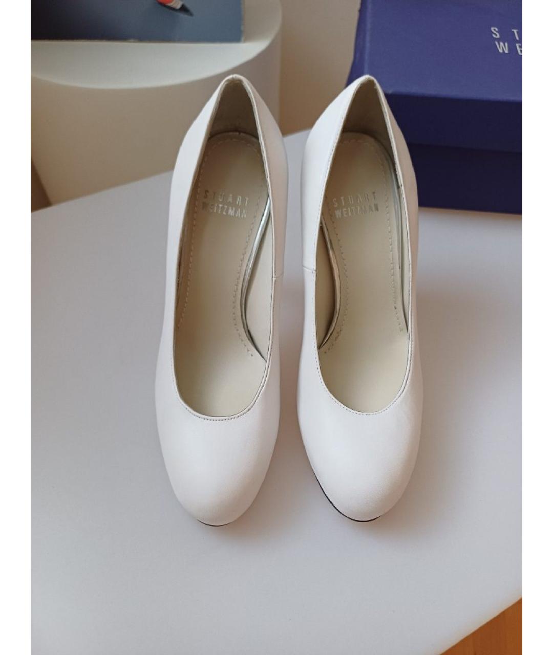STUART WEITZMAN Белые кожаные туфли, фото 6
