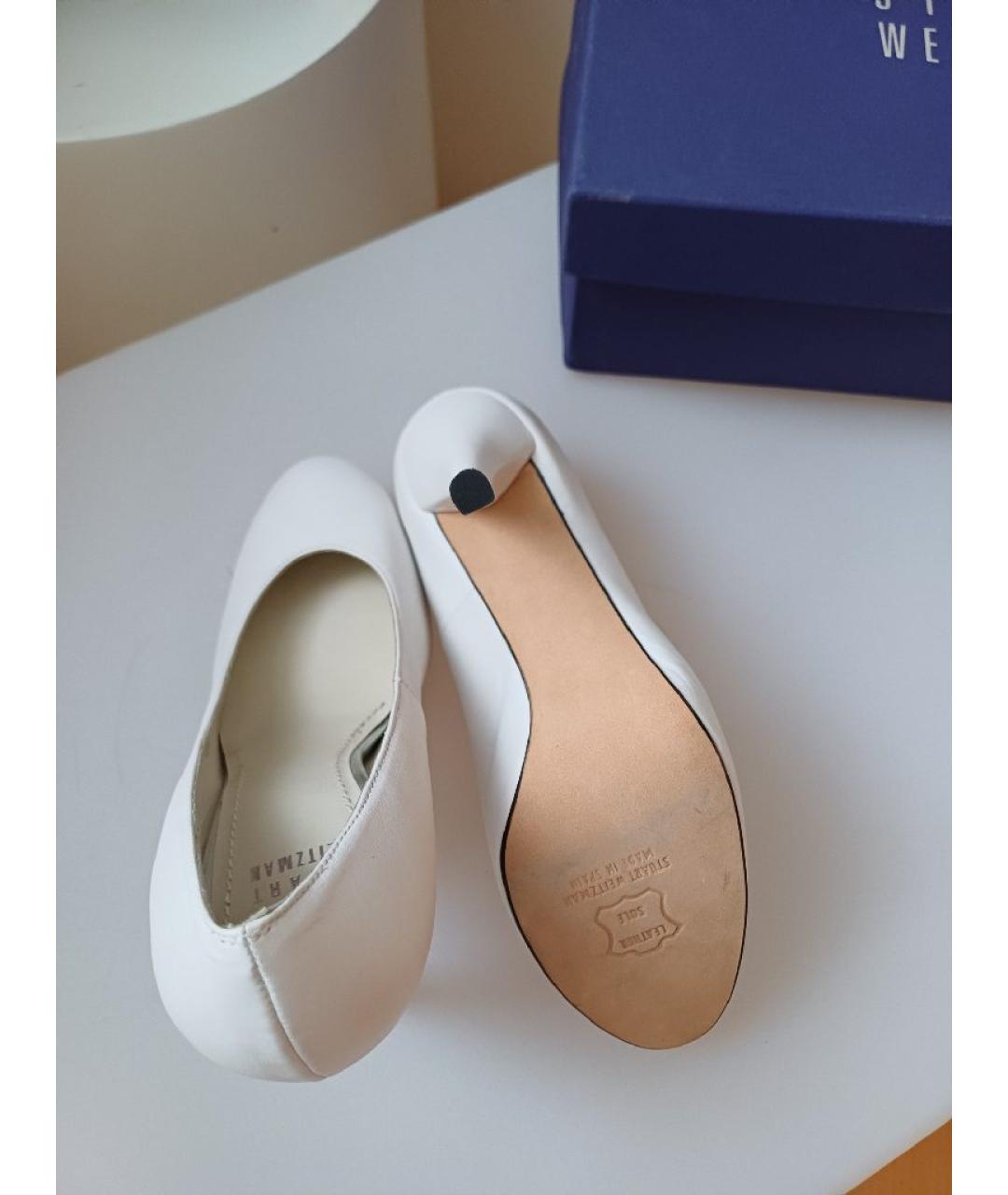 STUART WEITZMAN Белые кожаные туфли, фото 8