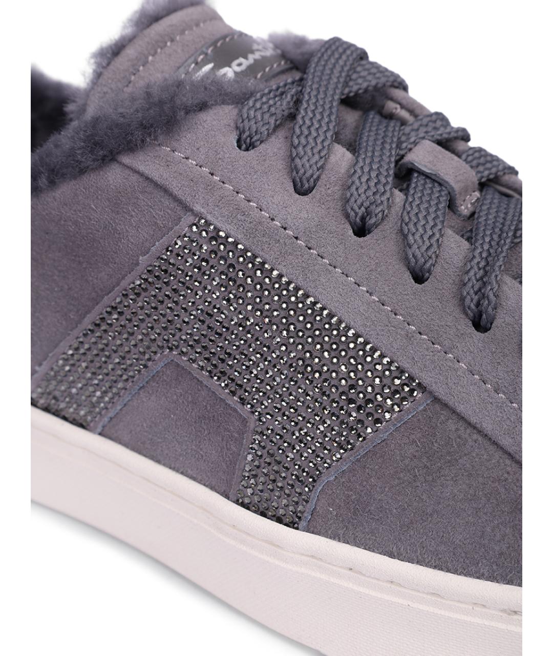 SANTONI Серые нубуковые кеды, фото 5