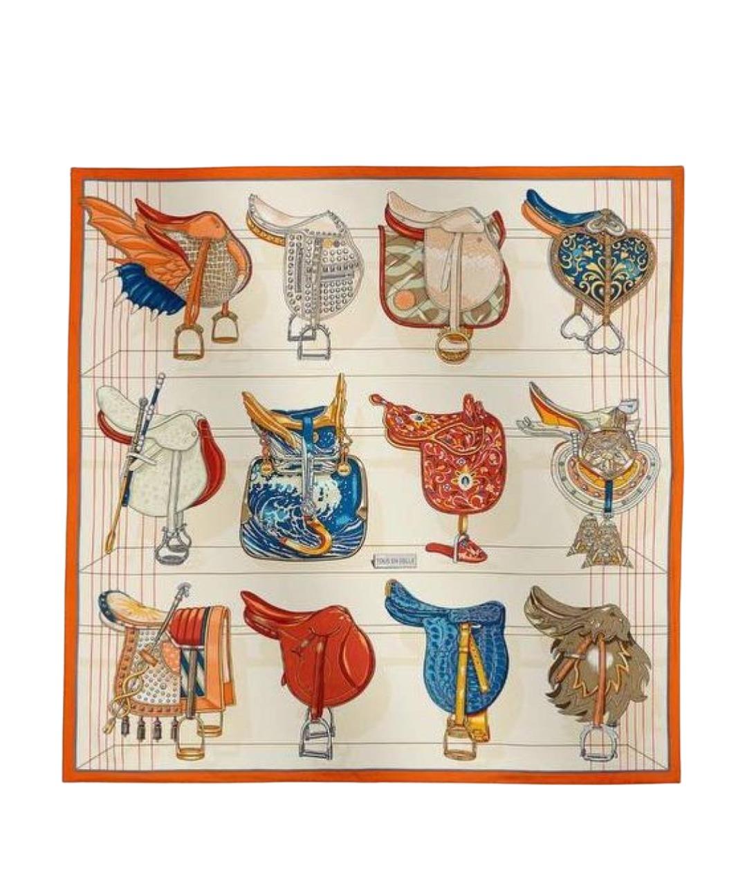 HERMES Мульти шелковый платок, фото 1