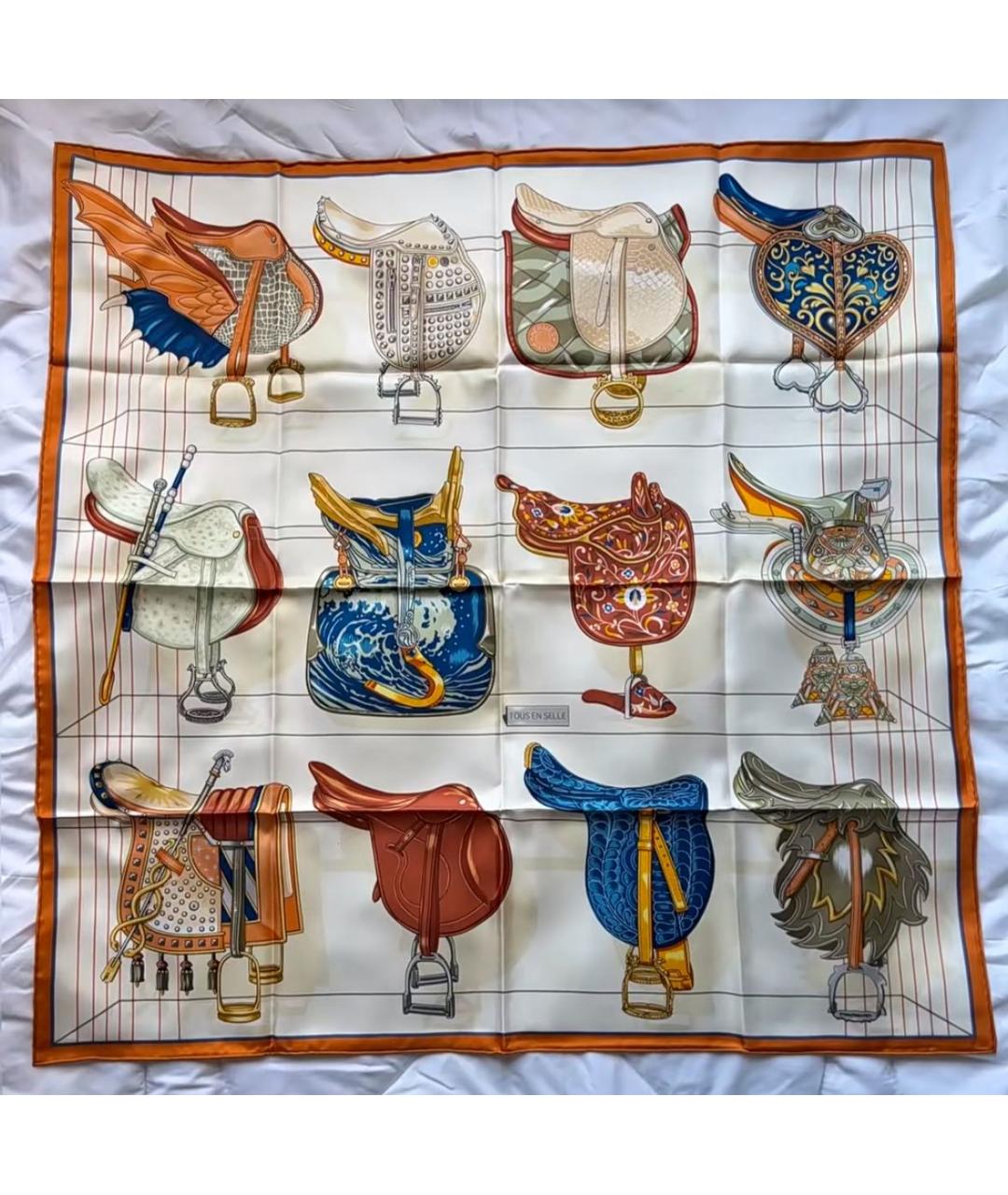 HERMES Мульти шелковый платок, фото 2