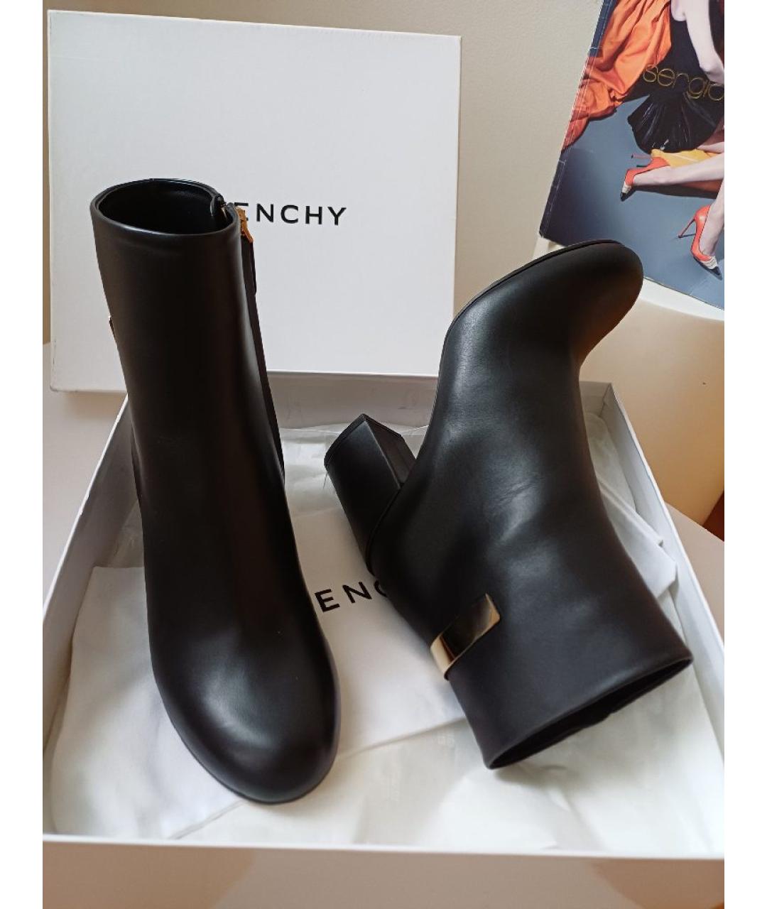 GIVENCHY Черные кожаные ботильоны, фото 5