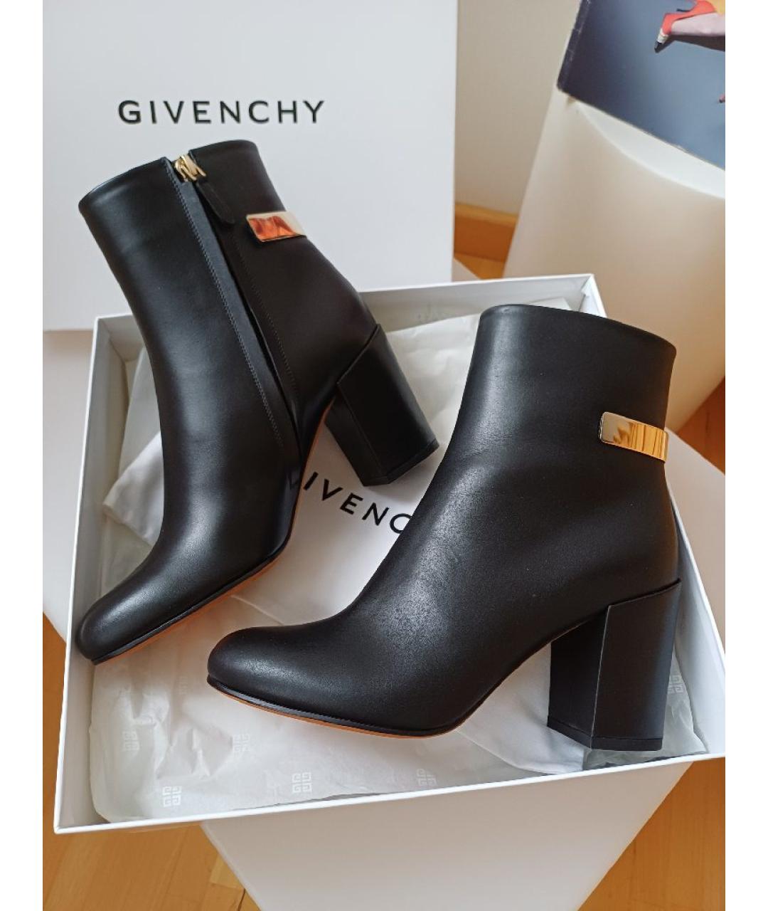GIVENCHY Черные кожаные ботильоны, фото 2
