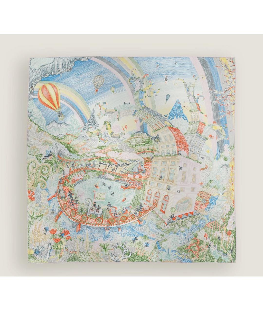 HERMES Мульти шелковый платок, фото 5