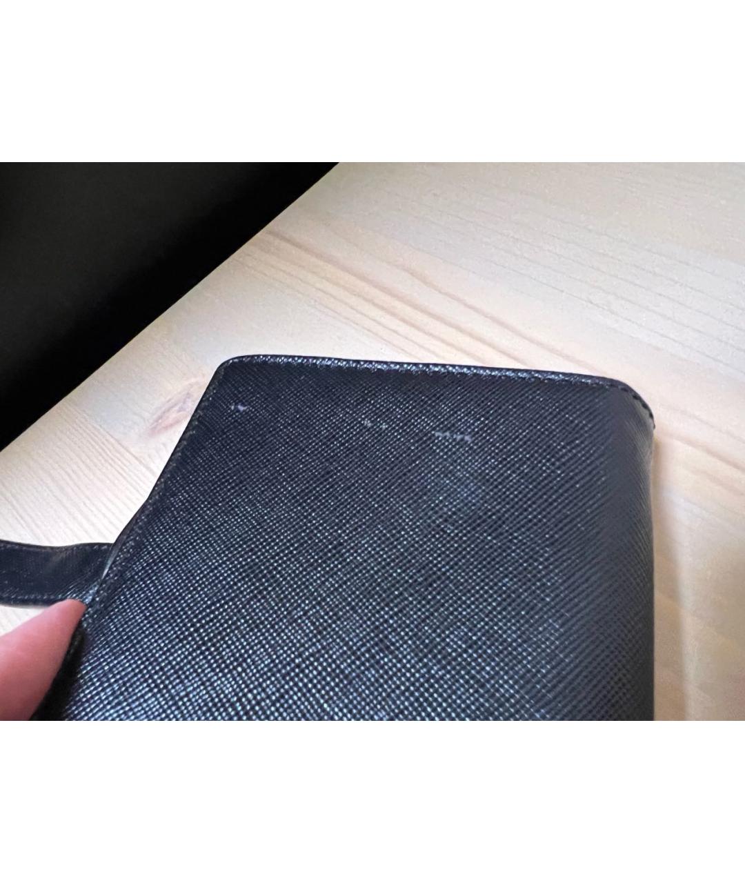 HERMES Черный кожаный кошелек, фото 6