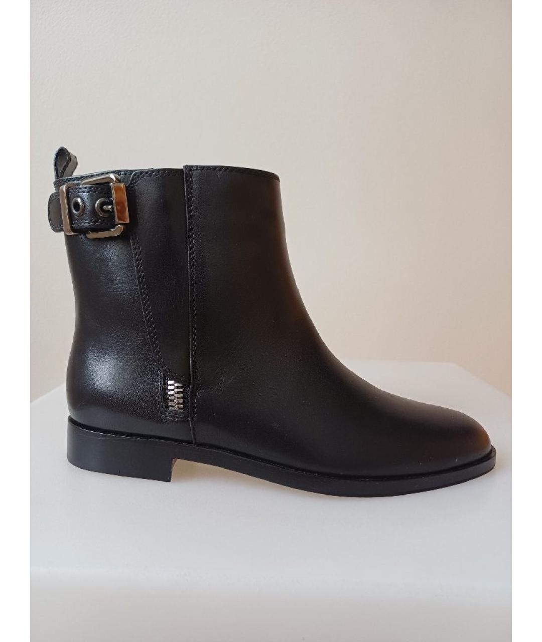 SERGIO ROSSI Черные кожаные полусапоги, фото 10