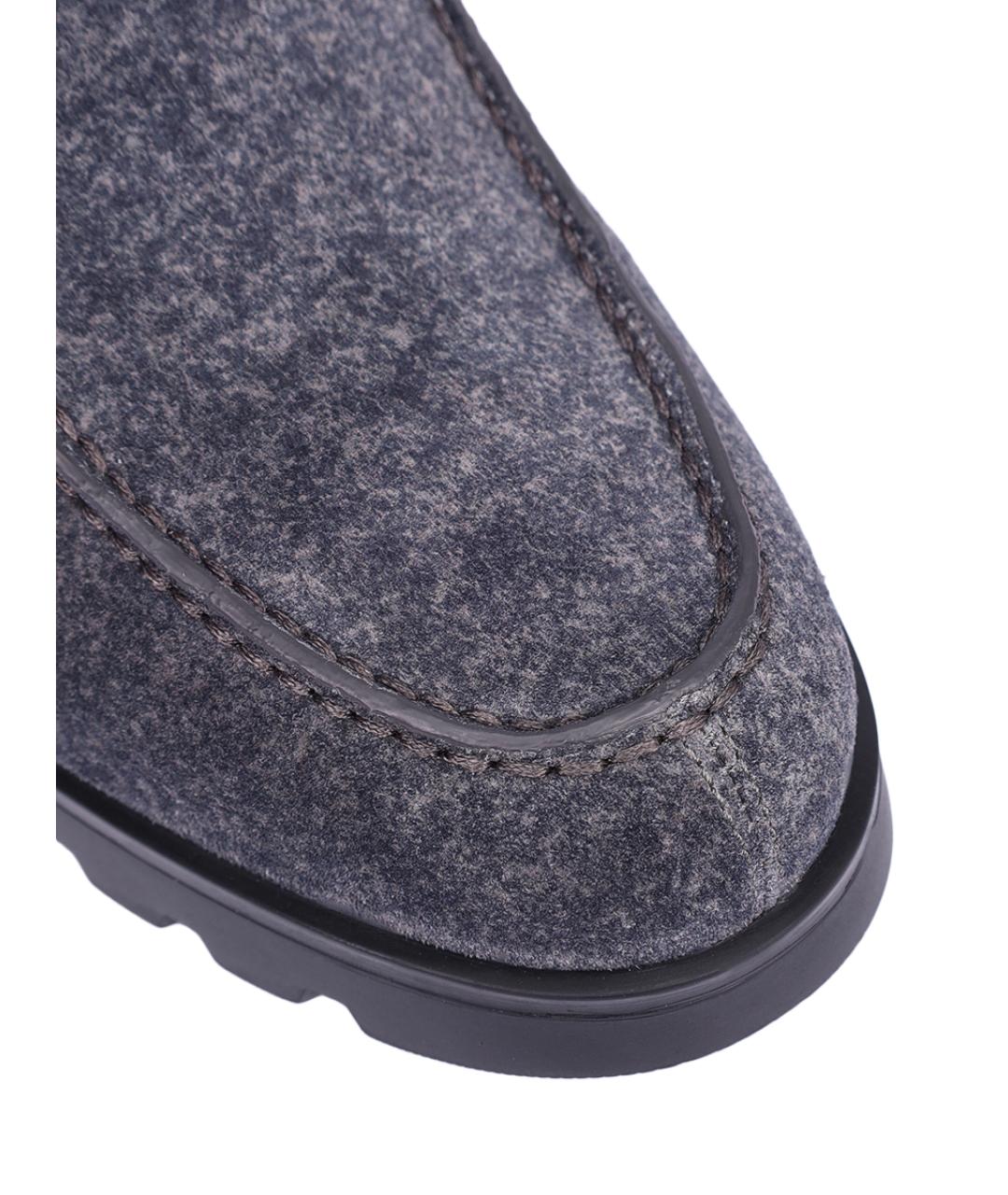 SANTONI Серые замшевые ботинки, фото 3