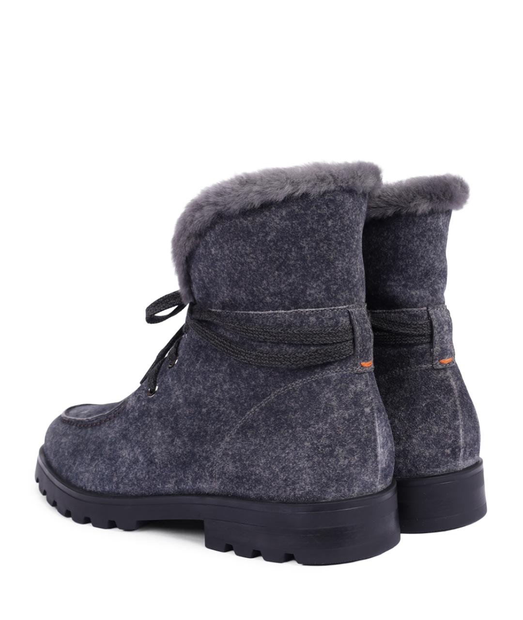 SANTONI Серые замшевые ботинки, фото 2