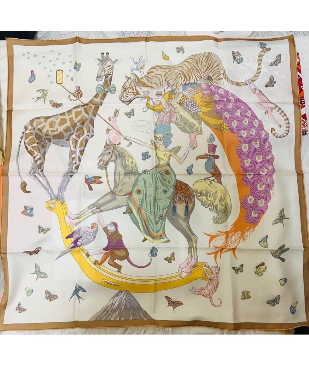 HERMES Мульти шелковый платок, фото 2