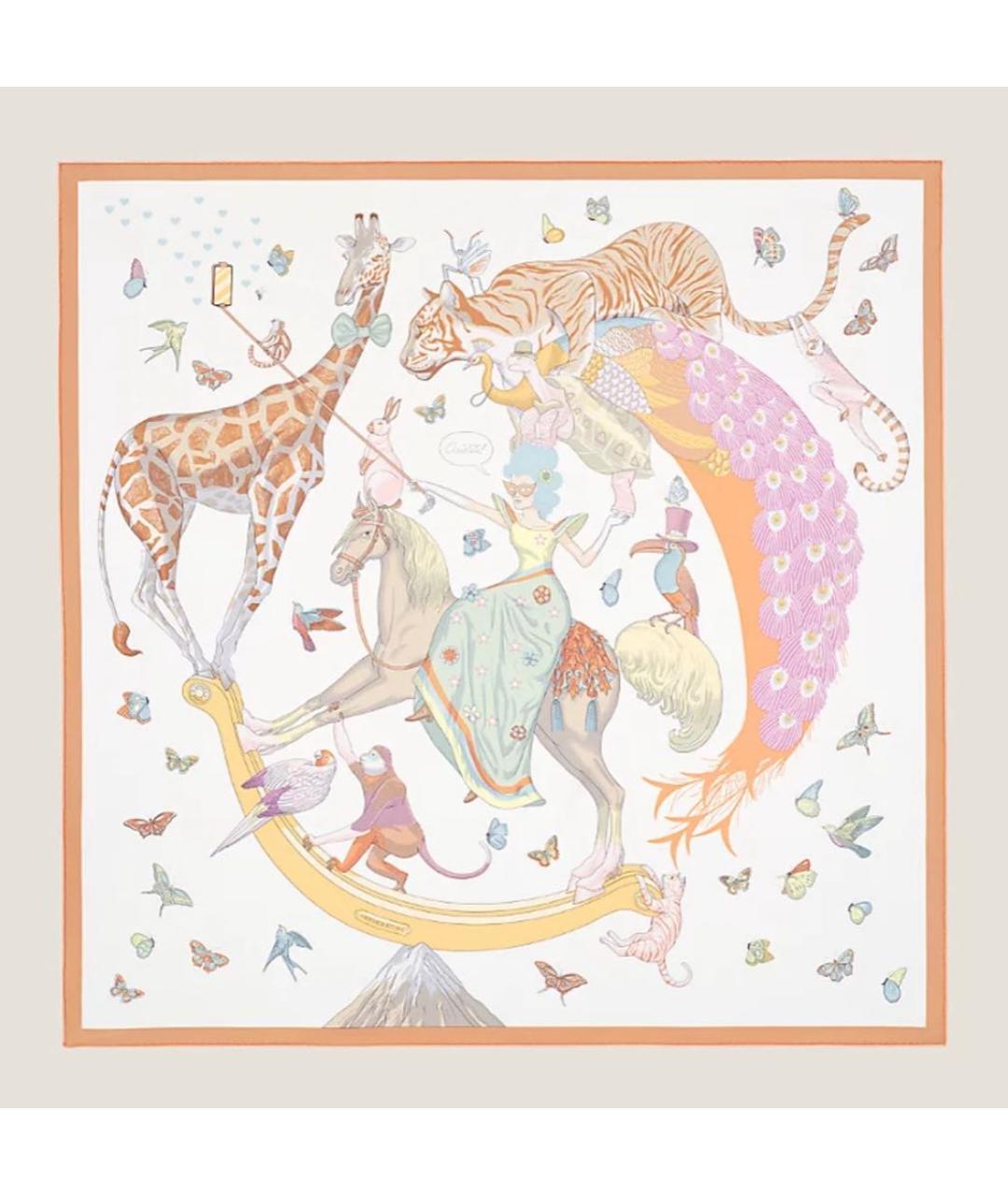 HERMES Мульти шелковый платок, фото 3