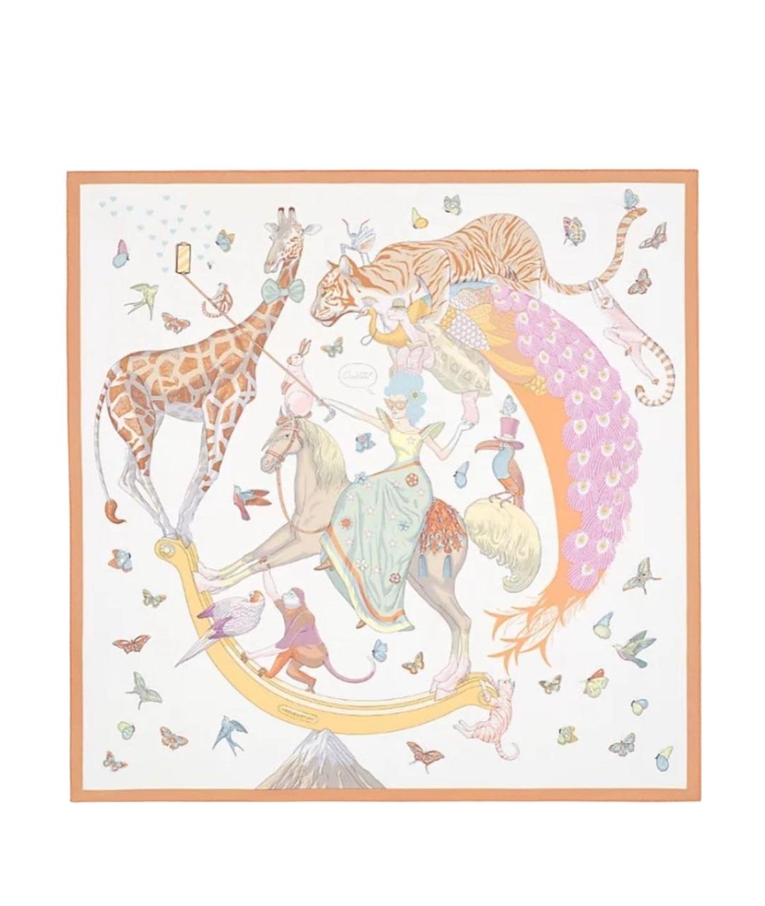 HERMES Мульти шелковый платок, фото 1