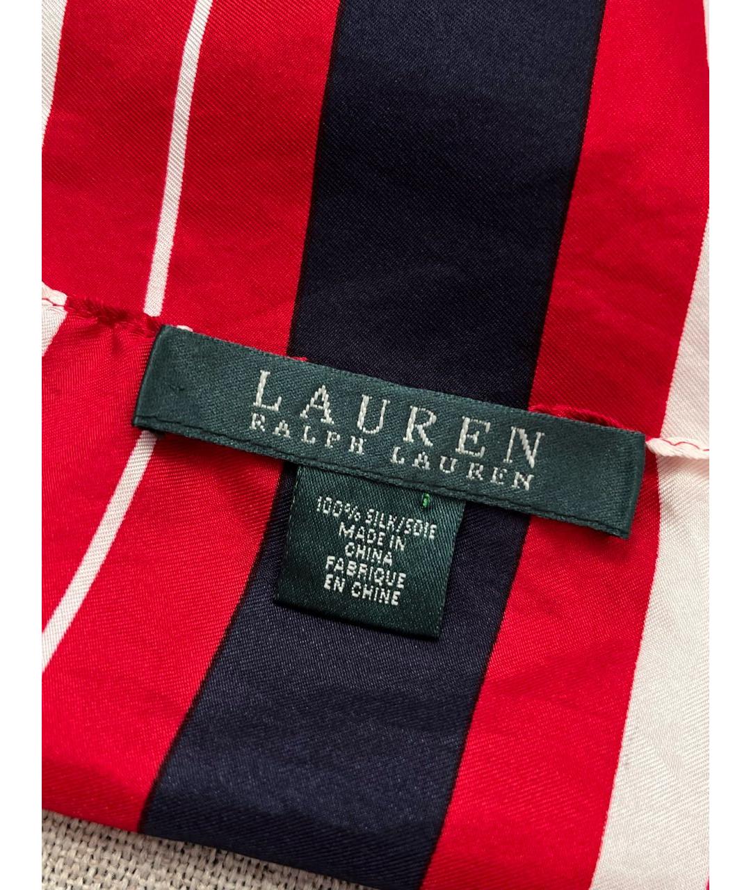 RALPH LAUREN Красный шелковый платок, фото 4