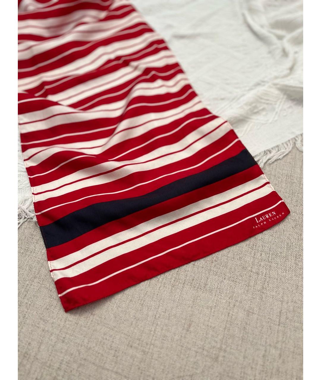 RALPH LAUREN Красный шелковый платок, фото 2