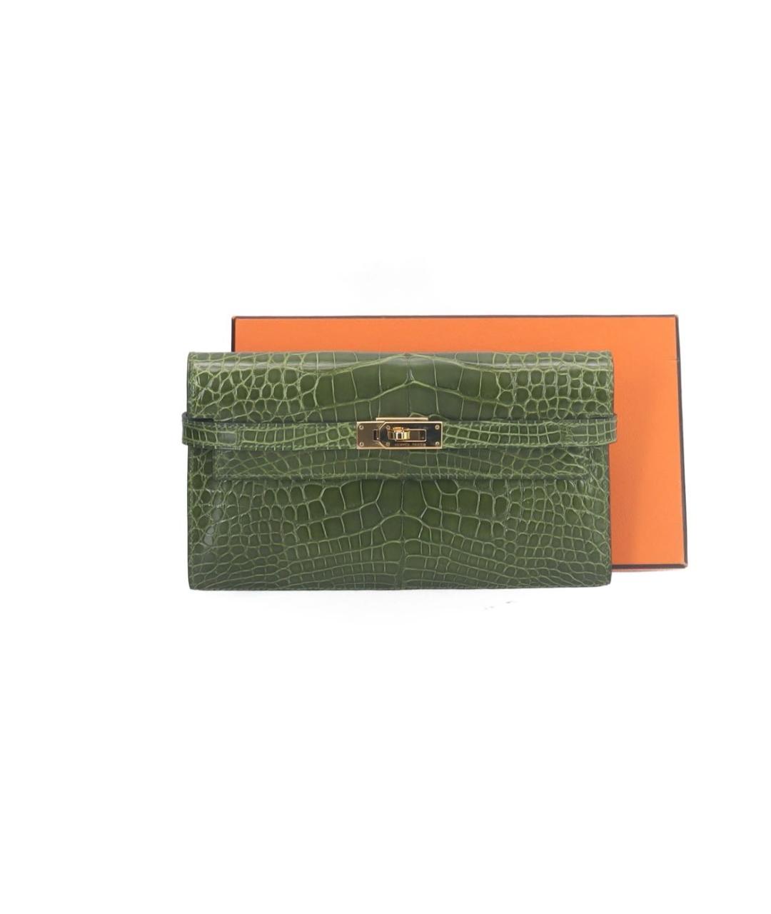 HERMES Зеленый кошелек, фото 5