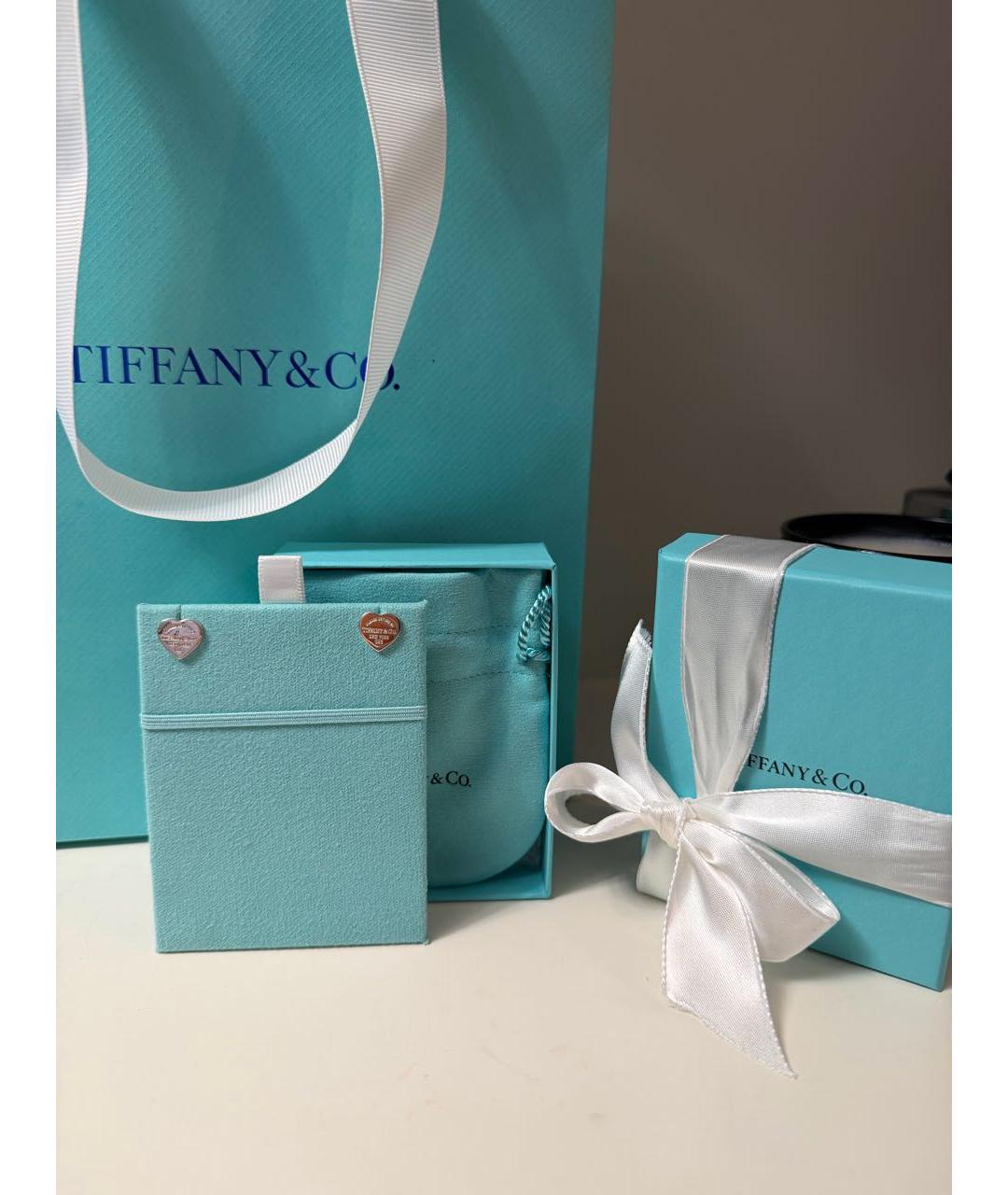 TIFFANY&CO Белые серебряные серьги, фото 3