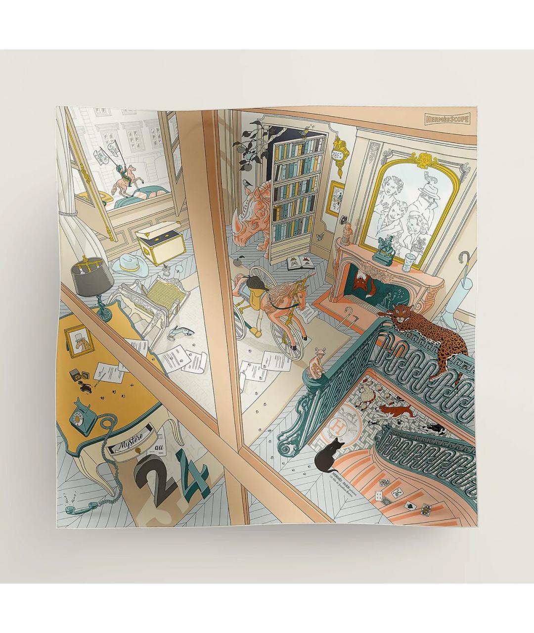 HERMES Мульти шелковый платок, фото 1