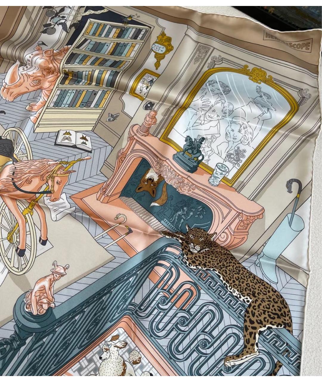 HERMES Мульти шелковый платок, фото 5