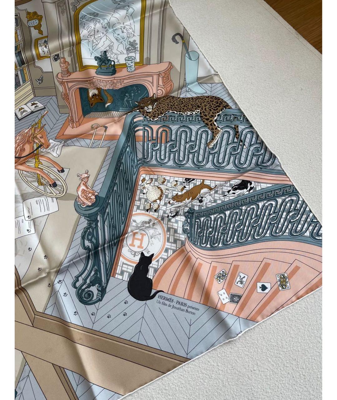 HERMES Мульти шелковый платок, фото 6