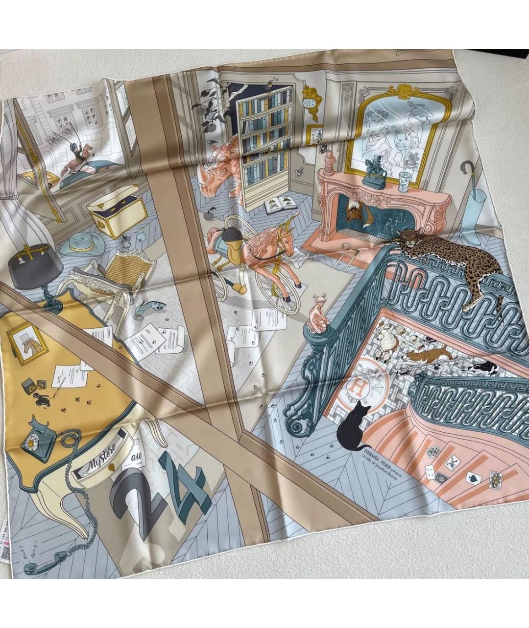 HERMES Мульти шелковый платок, фото 4