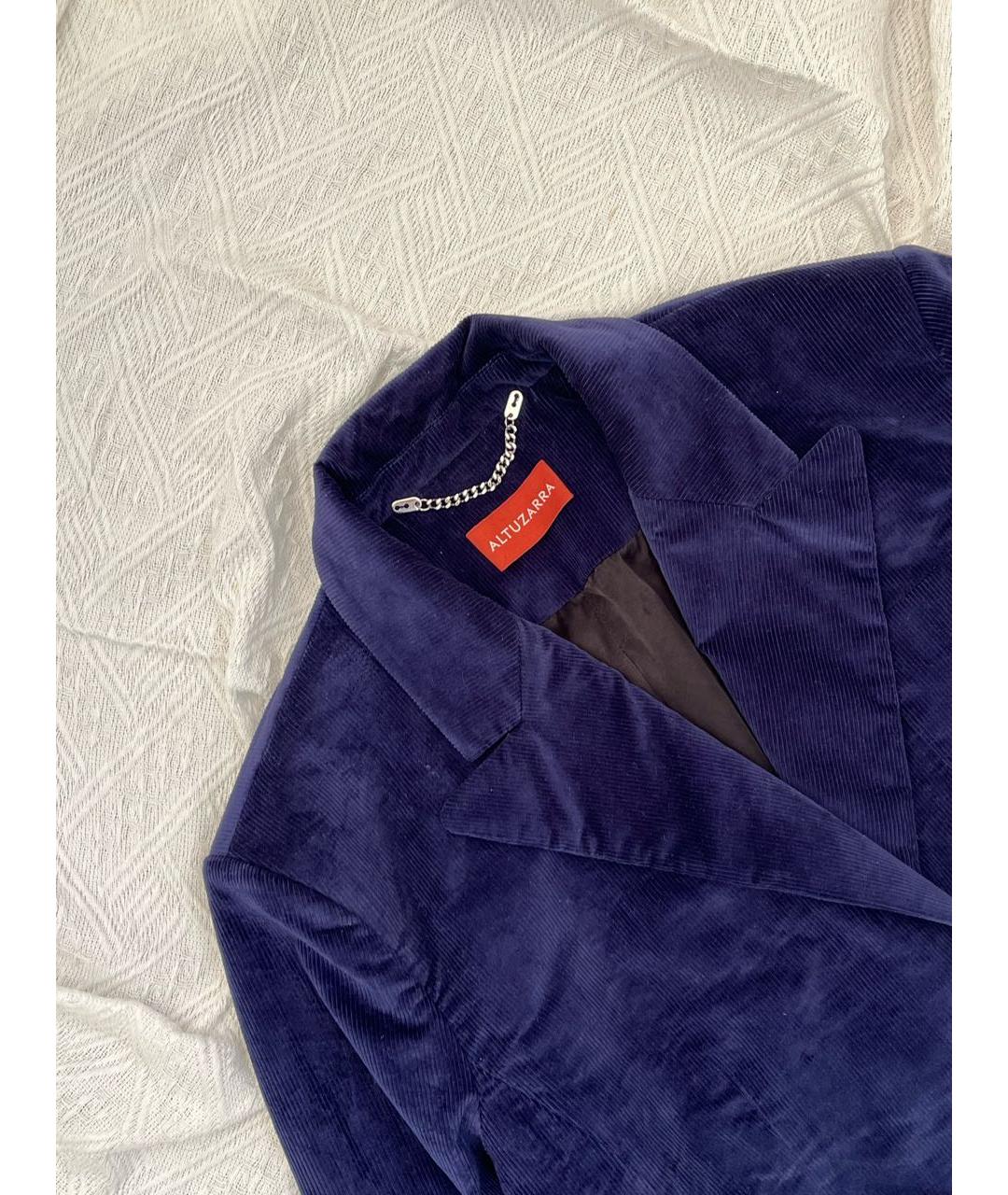 ALTUZARRA Темно-синий хлопко-эластановый жакет/пиджак, фото 2