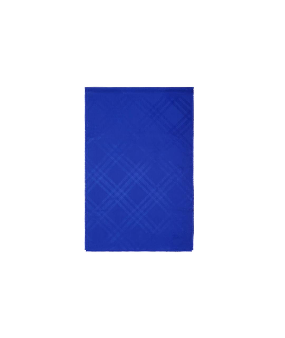 BURBERRY Синий шелковый шарф, фото 3