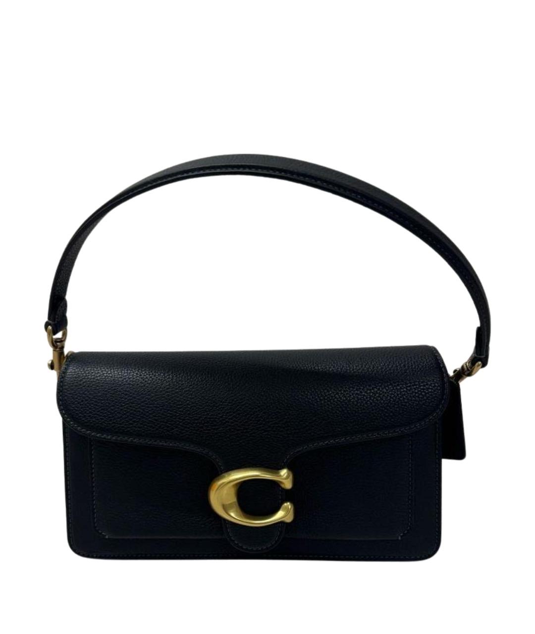 COACH Черная кожаная сумка с короткими ручками, фото 1