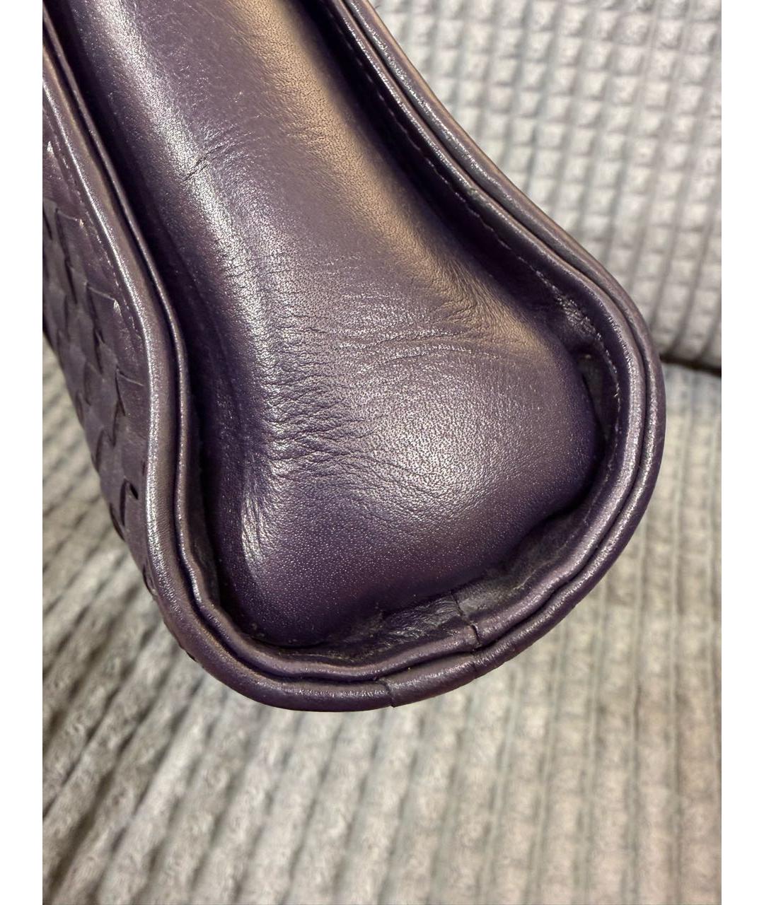 BOTTEGA VENETA Фиолетовый кожаный портфель, фото 6