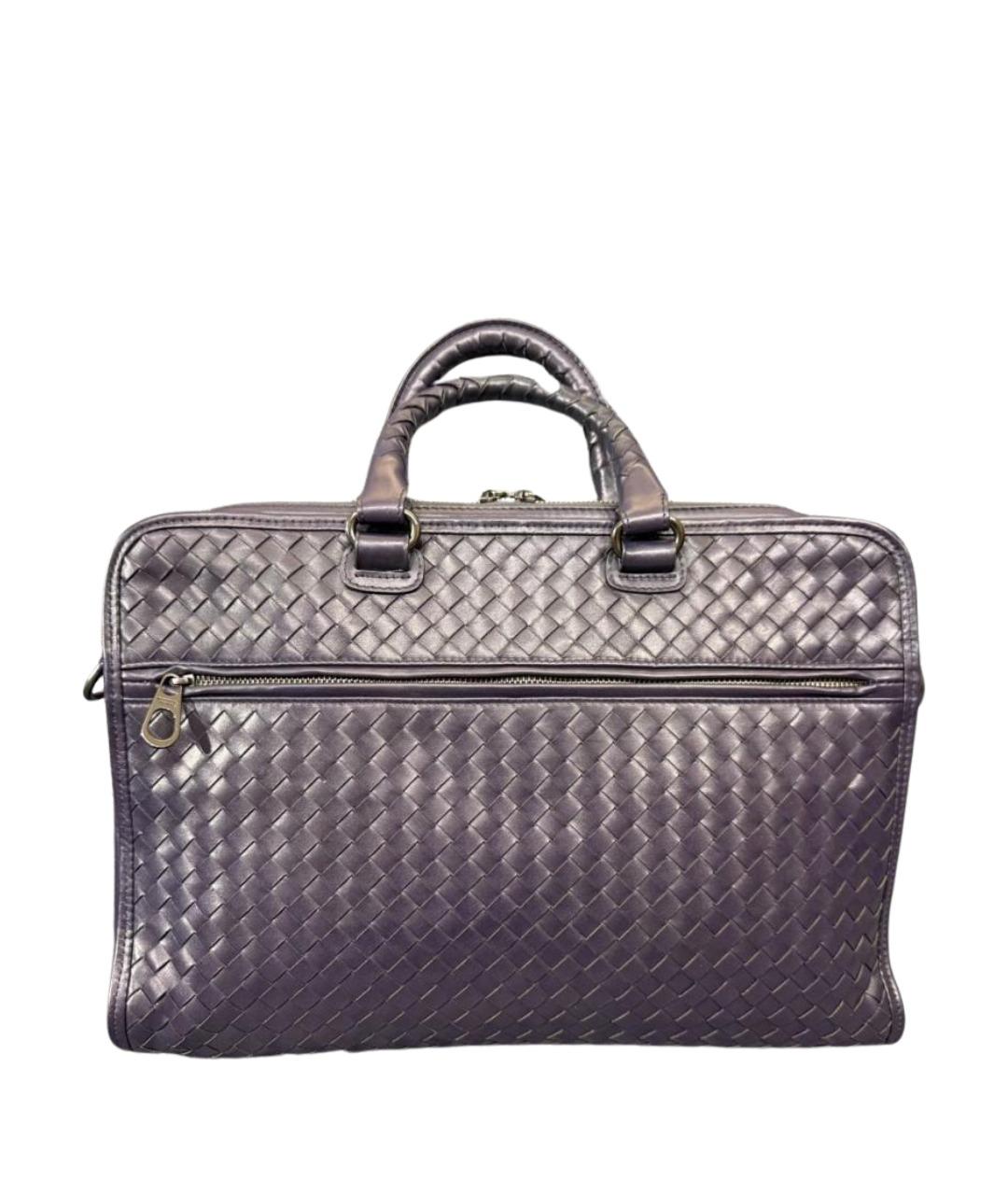BOTTEGA VENETA Фиолетовый кожаный портфель, фото 1